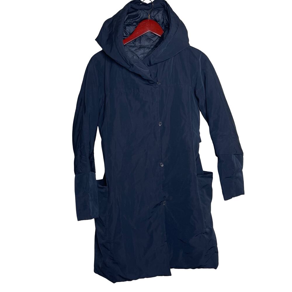 S Max Mara navy blue down filled reversible coat sz US 4